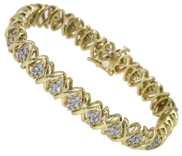 2.90ct Diamond 14k Yellow Gold Bracelet