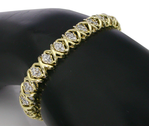 2.90ct Diamond 14k Yellow Gold Bracelet