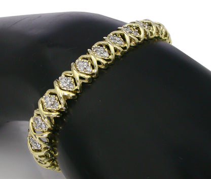 2.90ct Diamond 14k Yellow Gold Bracelet