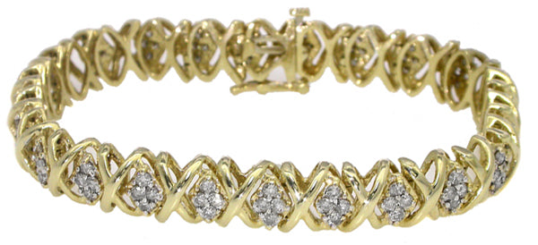 2.90ct Diamond 14k Yellow Gold Bracelet