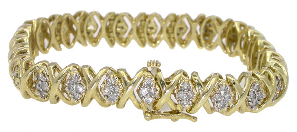 2.90ct Diamond 14k Yellow Gold Bracelet