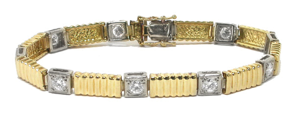 2ct Diamond 14k Yellow & White Bracelet