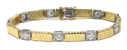 2ct Diamond 14k Yellow & White Bracelet