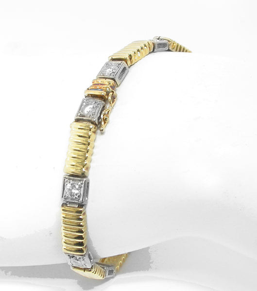 2ct Diamond 14k Yellow & White Bracelet