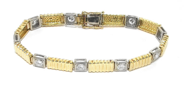 2ct Diamond 14k Yellow & White Bracelet