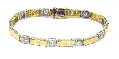 2ct Diamond 14k Yellow & White Bracelet