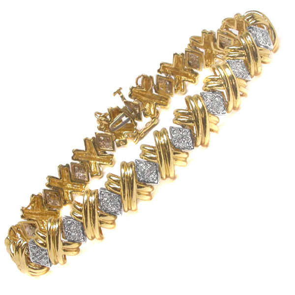 2ct Diamond 14k Yellow & White Gold Bracelet