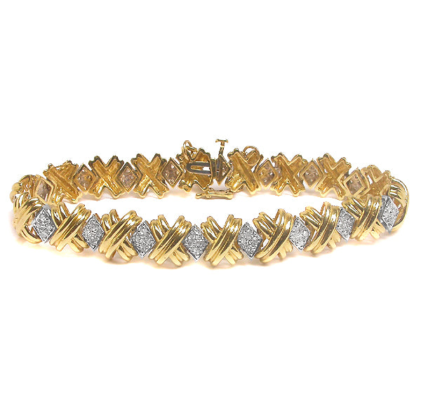 2ct Diamond 14k Yellow & White Gold Bracelet