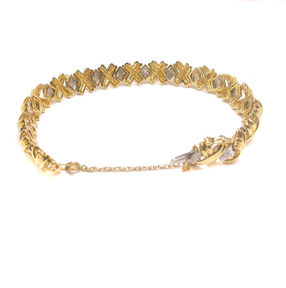 2ct Diamond 14k Yellow & White Gold Bracelet