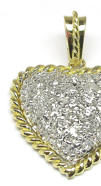 2ct Diamond 14k Yellow & White Gold Heart Pendant