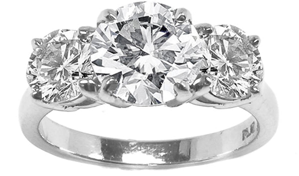 3 Stone  Diamond Platinum Anniversary Ring
