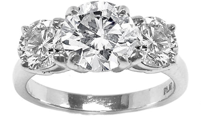 3 Stone  Diamond Platinum Anniversary Ring