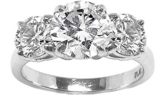 3 Stone  Diamond Platinum Anniversary Ring