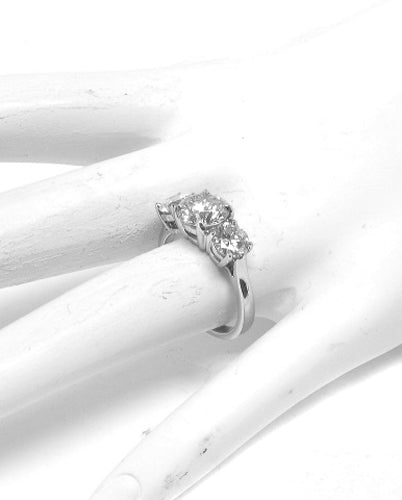 3 Stone  Diamond Platinum Anniversary Ring