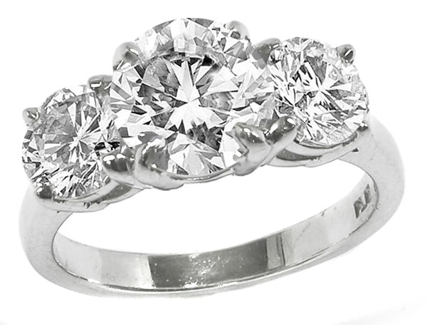 3 Stone  Diamond Platinum Anniversary Ring