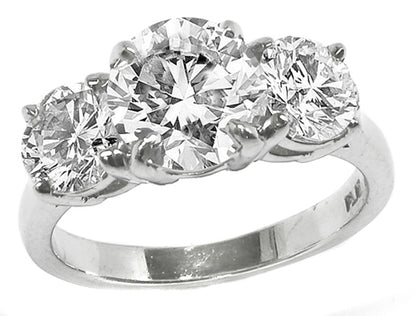3 Stone  Diamond Platinum Anniversary Ring