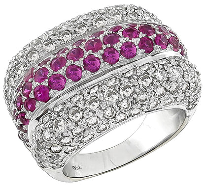 3.00ct Diamond 2.00ct Pink Sapphire Ring