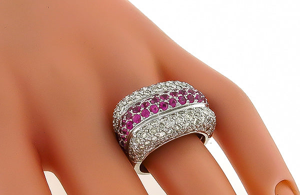 3.00ct Diamond 2.00ct Pink Sapphire Ring