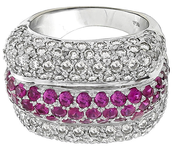 3.00ct Diamond 2.00ct Pink Sapphire Ring