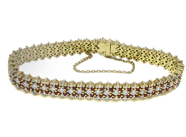 3.00ct Diamond  2.00ct Ruby Gold Bracelet