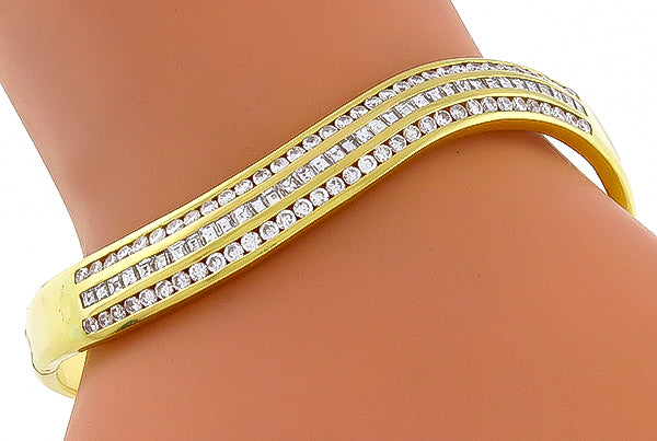 3.00ct Diamond Gold Bangle