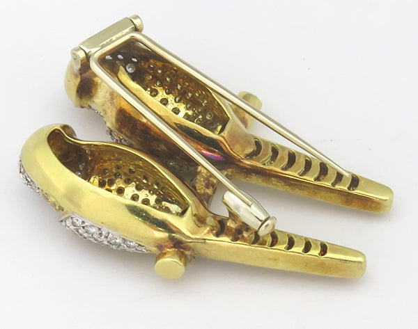 3.00ct Natural Fancy Yellow Diamond 1.60ct Diamond Gold Bird Pin