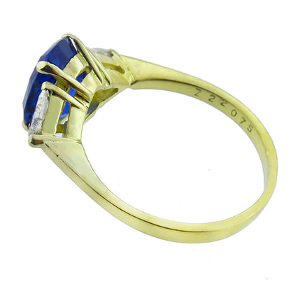 3.06ct Ceylon Sapphire 0.60ct Diamond Gold Engagement Ring