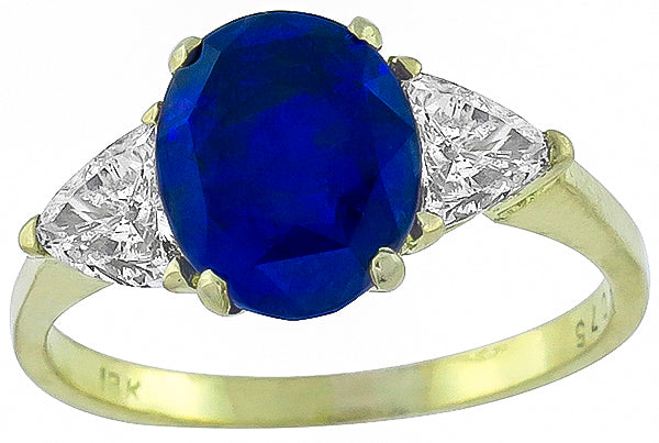 3.06ct Sapphire 0.50ct Diamond Engagement Ring