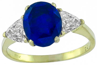 3.06ct Sapphire 0.50ct Diamond Engagement Ring