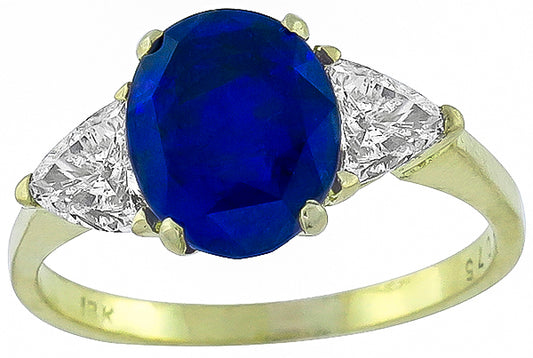 3.06ct Sapphire 0.50ct Diamond Engagement Ring