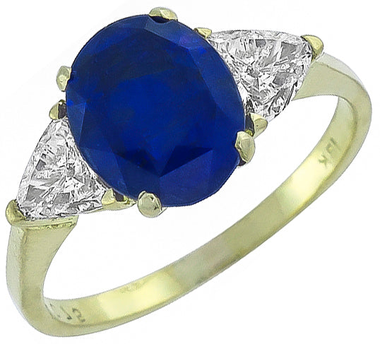 3.06ct Sapphire 0.50ct Diamond Engagement Ring