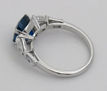 3.08ct Ceylon Sapphire Diamond Platinum Engagement Ring