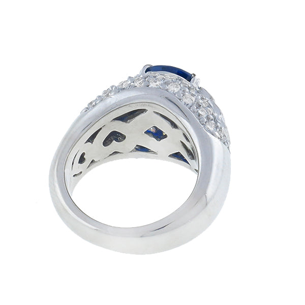 3.11ct Ceylon Sapphire 2.10ct  Diamond Ring