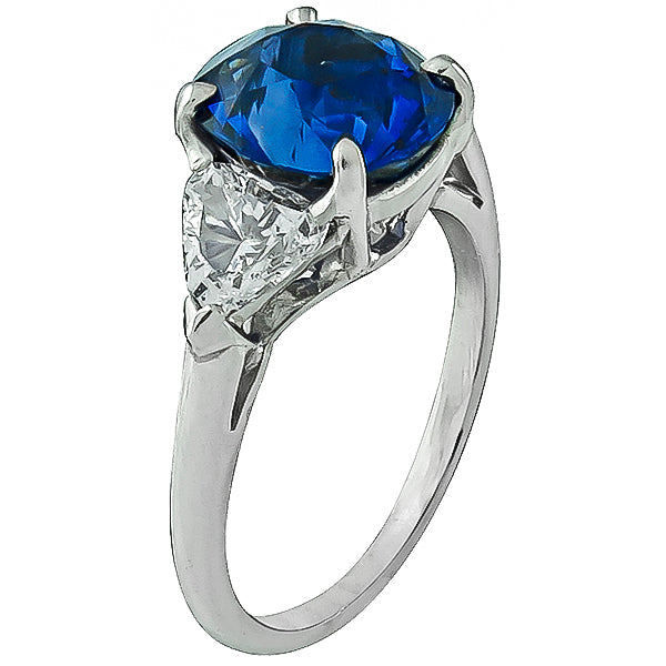 3.17ct Sapphire 0.60ct Diamond Engagement Ring