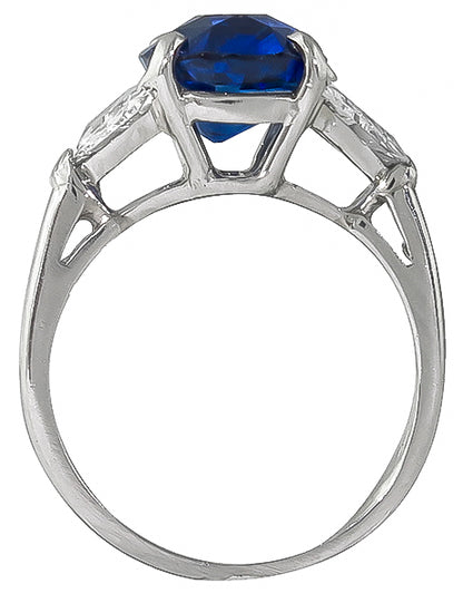 3.17ct Sapphire 0.60ct Diamond Engagement Ring
