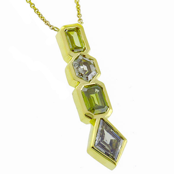 3.25ct Fancy Diamond Gold Necklace