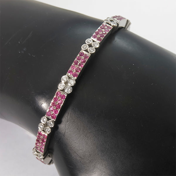 3.30ct Ruby 1.21ct Diamond Gold Bangle