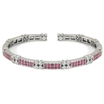 3.30ct Ruby 1.21ct Diamond Gold Bangle