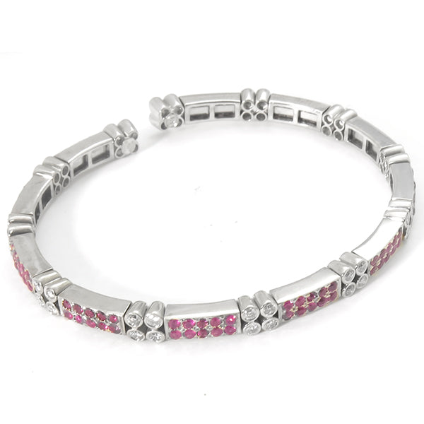 3.30ct Ruby 1.21ct Diamond Gold Bangle