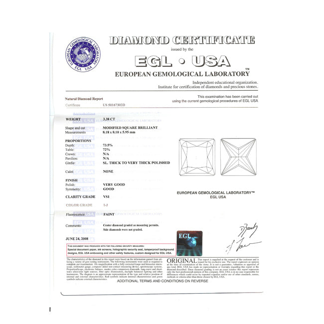 3.38ct Diamond  Engagement Ring