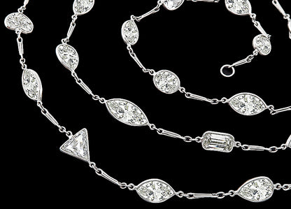 34.61ct Diamond By The Yard Necklace