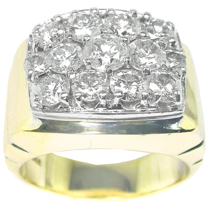 3.50ct Cluster Diamond Two Tone 14k Gold Ring