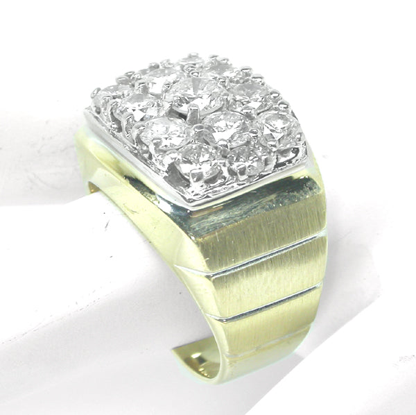 3.50ct Cluster Diamond Two Tone 14k Gold Ring