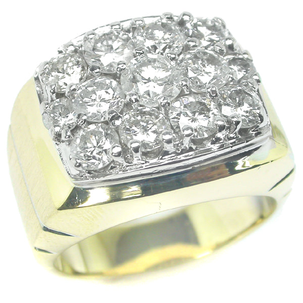 3.50ct Cluster Diamond Two Tone 14k Gold Ring