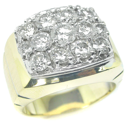 3.50ct Cluster Diamond Two Tone 14k Gold Ring