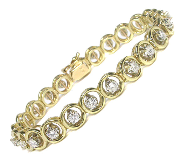 3.50ct Diamond 14k Yellow Gold Bracelet