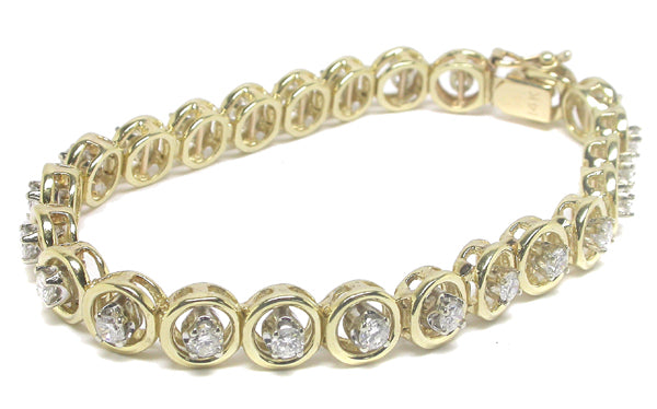 3.50ct Diamond 14k Yellow Gold Bracelet