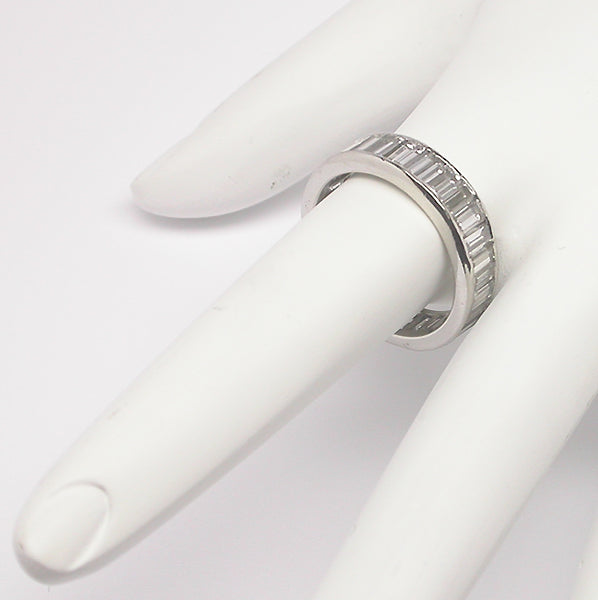 3.6ct Diamond 1960's 18k White Gold Eternity Band