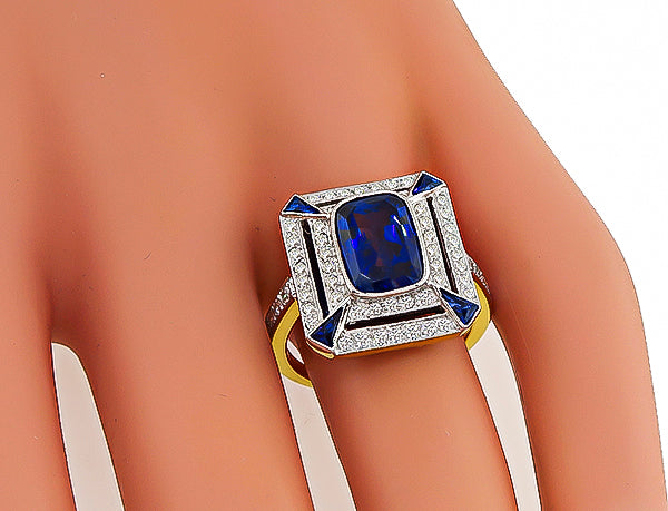 3.88ct Sapphire Diamond Ring