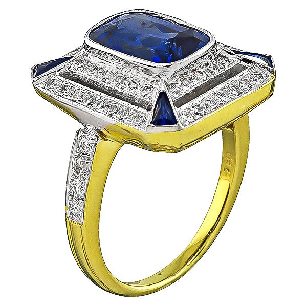 3.88ct Sapphire Diamond Ring